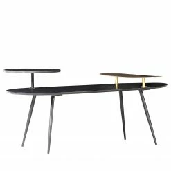 Red Living Couchtisch Wexford I - Mango massiv / Marmor - Mango / Marmor Schwarz