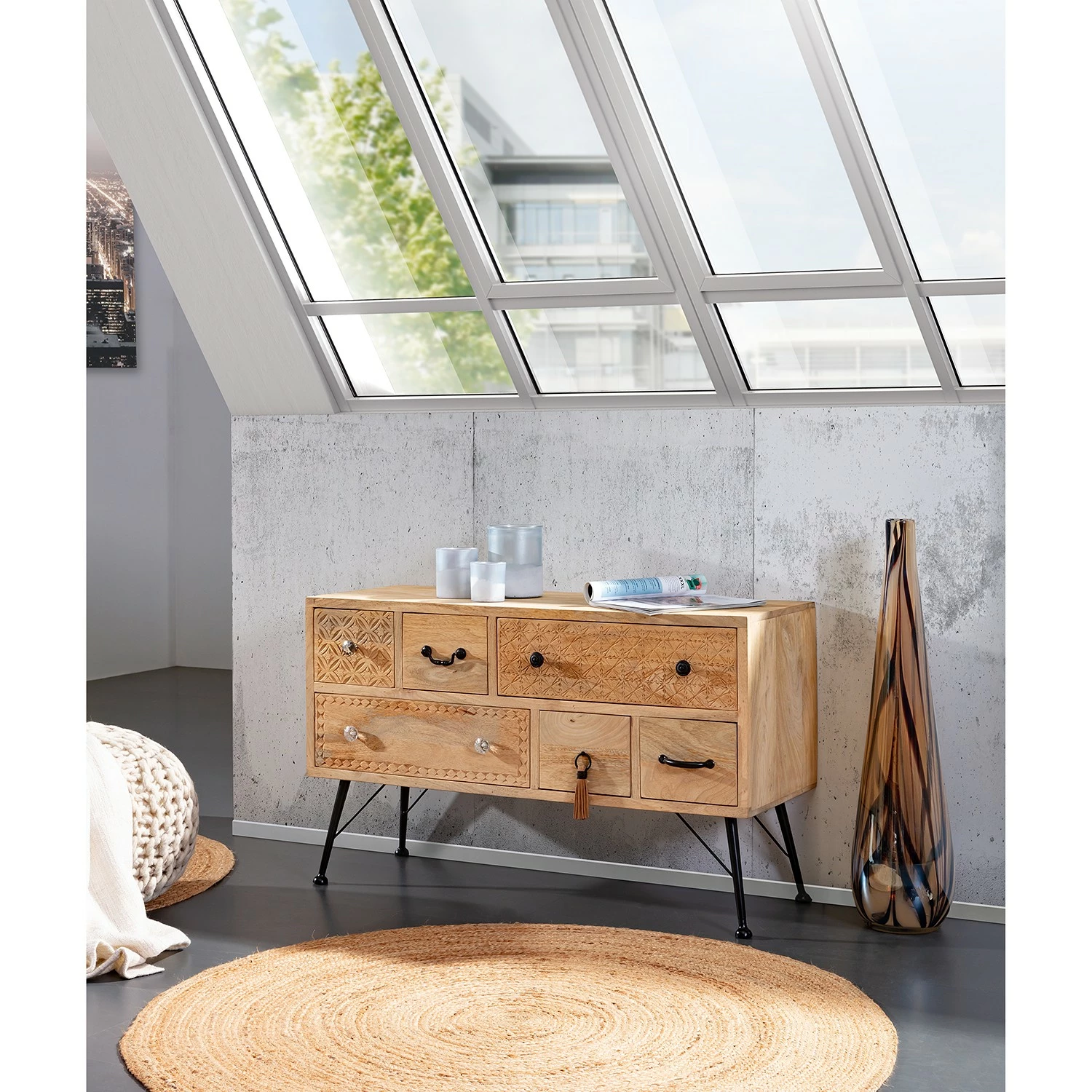 Red Living TV-Lowboard Latta II - Mango massiv / Metall - Mango / Schwarz 2 Red Living TV-Lowboard Latta II - Mango massiv / Metall - Mango / Schwarz – Bild 2