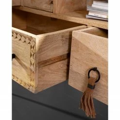 Red Living Sideboard Latta - Mango massiv / Metall - Mango / Schwarz -Wohnzimmermöbel boutique en ligne 1000211455 220316 032 DETAILS P000000001000211455