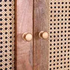 Naturoo Highboard Nyack - Mango massiv / Wiener Geflecht - Mango / Gold -Wohnzimmermöbel boutique en ligne 1000211487 200504 13495600293 DETAILS P000000001000211487