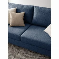 Studio Copenhagen Ecksofa COSO Classic+ mit Longchair - Webstoff Inze: Blau - Breite: 287 cm - Longchair davorstehend links - Chrom glänzend -Wohnzimmermöbel boutique en ligne 1000211866 200923 09514600204 DETAILS P000000001000211866