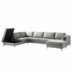 Studio Copenhagen Wohnlandschaft COSO Classic+ - Webstoff Inze: Hellgrau - Longchair davorstehend rechts / Ottomane links - Bettkasten - Chrom glänzend 33 Studio Copenhagen Wohnlandschaft COSO Classic+ - Webstoff Inze: Hellgrau - Longchair davorstehend rechts / Ottomane links - Bettkasten - Chrom glänzend -Wohnzimmermöbel boutique en ligne 1000212027 200811 17103801666 DETAILS P000000001000212027