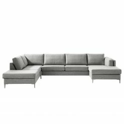 Studio Copenhagen Wohnlandschaft COSO Classic+ - Webstoff Inze: Hellgrau - Longchair davorstehend rechts / Ottomane links - Bettkasten - Chrom glänzend 34 Studio Copenhagen Wohnlandschaft COSO Classic+ - Webstoff Inze: Hellgrau - Longchair davorstehend rechts / Ottomane links - Bettkasten - Chrom glänzend -Wohnzimmermöbel boutique en ligne 1000212027 200811 17103901667 DETAILS P000000001000212027