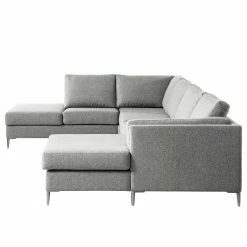 Studio Copenhagen Wohnlandschaft COSO Classic+ - Webstoff Inze: Hellgrau - Longchair davorstehend rechts / Ottomane links - Bettkasten - Chrom glänzend 35 Studio Copenhagen Wohnlandschaft COSO Classic+ - Webstoff Inze: Hellgrau - Longchair davorstehend rechts / Ottomane links - Bettkasten - Chrom glänzend -Wohnzimmermöbel boutique en ligne 1000212027 200811 17103901668 DETAILS P000000001000212027