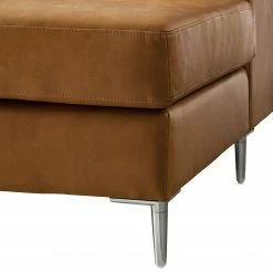 Studio Copenhagen Wohnlandschaft COSO Classic+ - Echtleder Taru: Hellbraun - Longchair davorstehend rechts / Ottomane links - Bettkasten - Chrom glänzend -Wohnzimmermöbel boutique en ligne 1000212033 200811 17222001105 DETAILS P000000001000212033