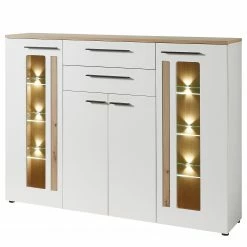 Red Living Highboard Parolin - Inkl. Beleuchtung - Weiß