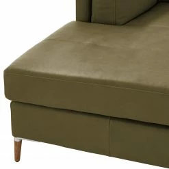 Studio Copenhagen Ecksofa COSO Classic+ mit Longchair - Echtleder Taru: Olivgrün - Breite: 287 cm - Longchair davorstehend links - Eiche Dunkel -Wohnzimmermöbel boutique en ligne 1000212812 200825 13293600305 DETAILS P000000001000212812