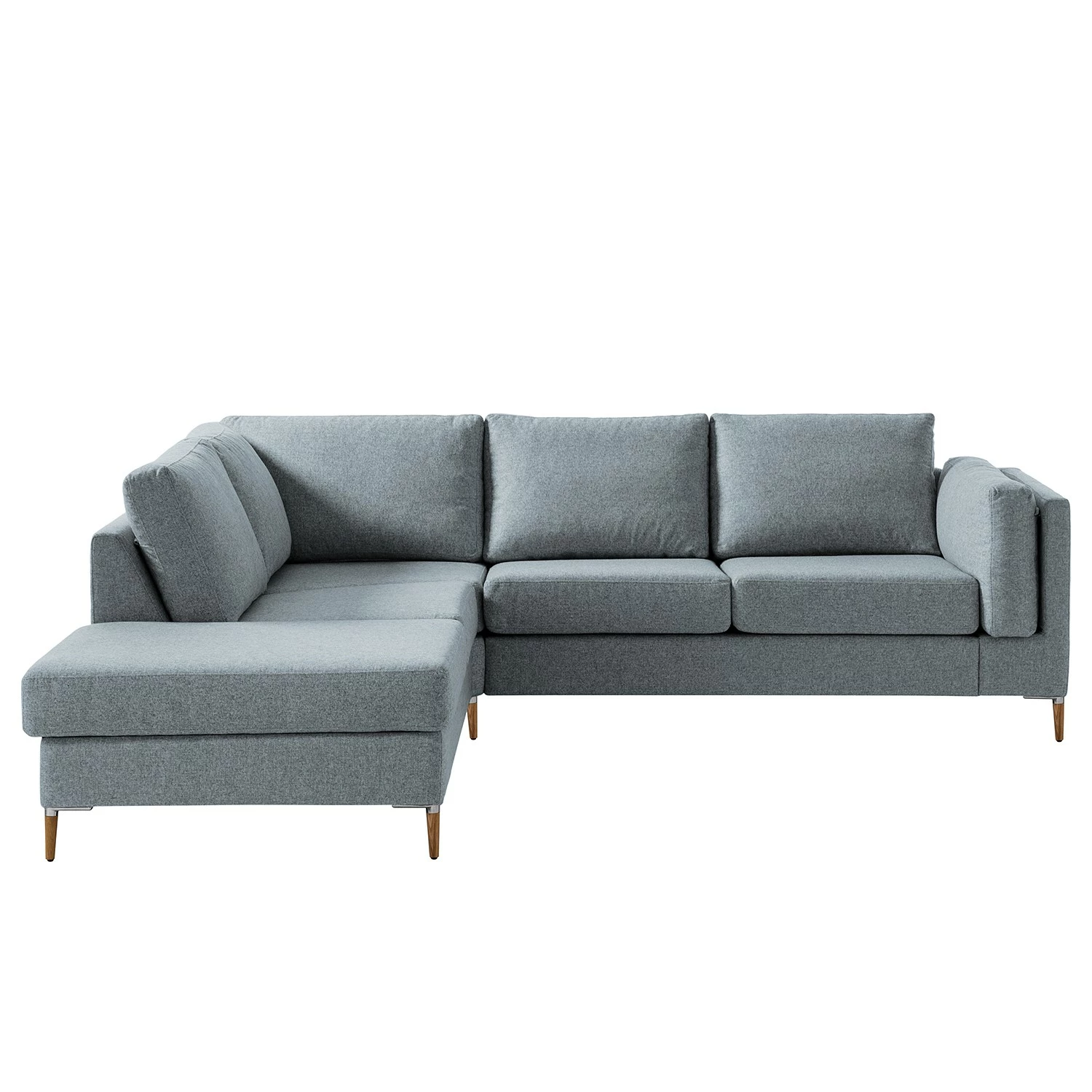 Studio Copenhagen Ecksofa COSO Classic+ mit Ottomane - Webstoff Inze: Graublau - Breite: 245 cm - Ottomane davorstehend links - Bettkasten - Eiche Dunkel 6 Studio Copenhagen Ecksofa COSO Classic+ mit Ottomane - Webstoff Inze: Graublau - Breite: 245 cm - Ottomane davorstehend links - Bettkasten - Eiche Dunkel – Bild 6