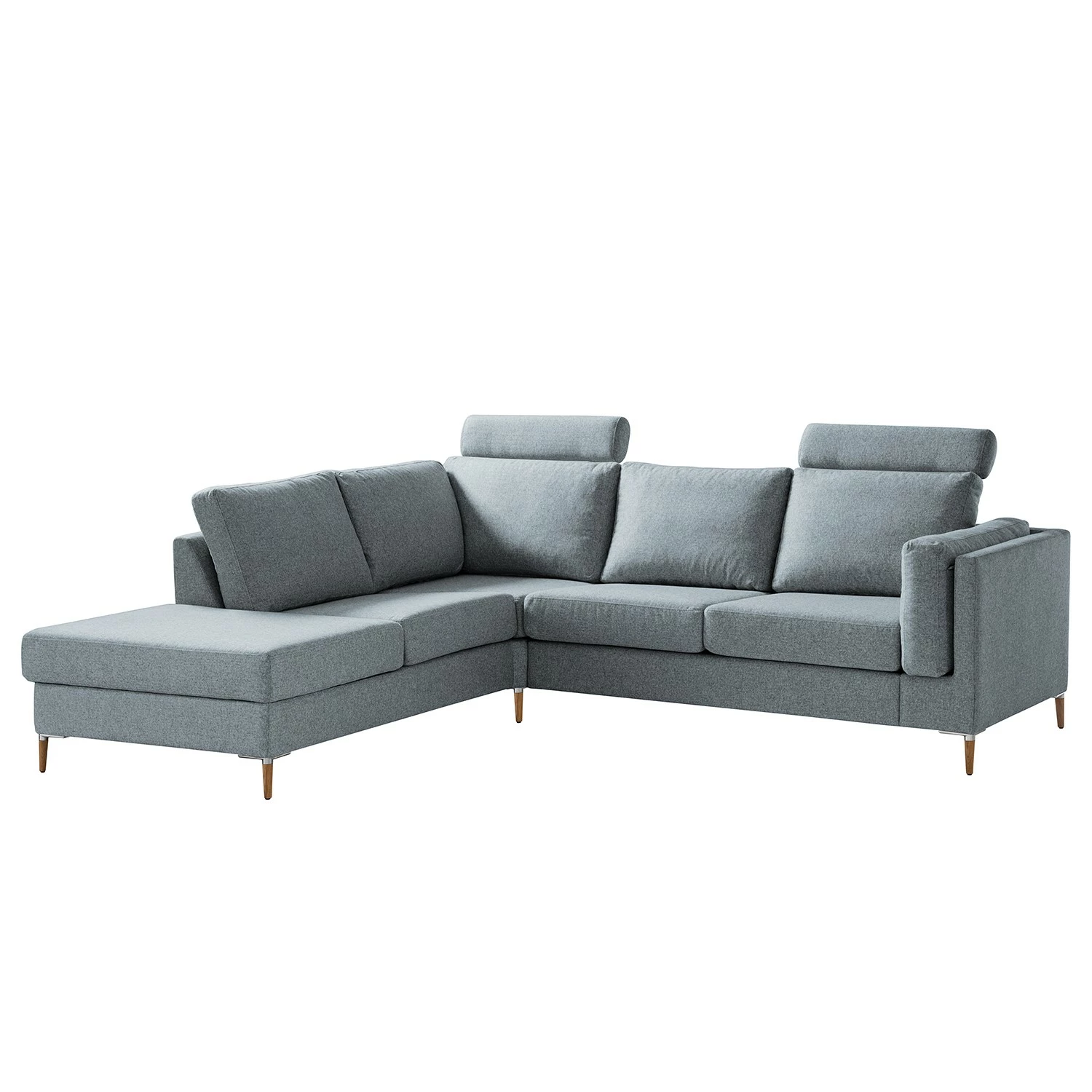 Studio Copenhagen Ecksofa COSO Classic+ mit Ottomane - Webstoff Inze: Graublau - Breite: 245 cm - Ottomane davorstehend links - Bettkasten - Eiche Dunkel 9 Studio Copenhagen Ecksofa COSO Classic+ mit Ottomane - Webstoff Inze: Graublau - Breite: 245 cm - Ottomane davorstehend links - Bettkasten - Eiche Dunkel – Bild 9