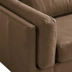 Studio Copenhagen Ecksofa COSO Classic+ mit Ottomane - Echtleder Taru: Nougat - Breite: 245 cm - Ottomane davorstehend rechts - Bettkasten - Eiche Dunkel -Wohnzimmermöbel boutique en ligne 1000212869 200825 13325900559 DETAILS P000000001000212869