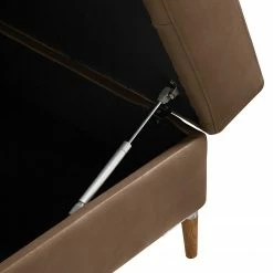 Studio Copenhagen Ecksofa COSO Classic+ mit Ottomane - Echtleder Taru: Nougat - Breite: 245 cm - Ottomane davorstehend rechts - Bettkasten - Eiche Dunkel -Wohnzimmermöbel boutique en ligne 1000212869 200825 13330200567 DETAILS P000000001000212869