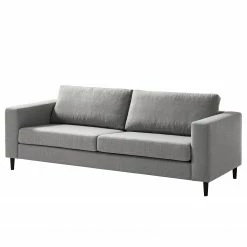 Studio Copenhagen 3-Sitzer Sofa COSO Classic - Webstoff Milan: Hellgrau - Buche