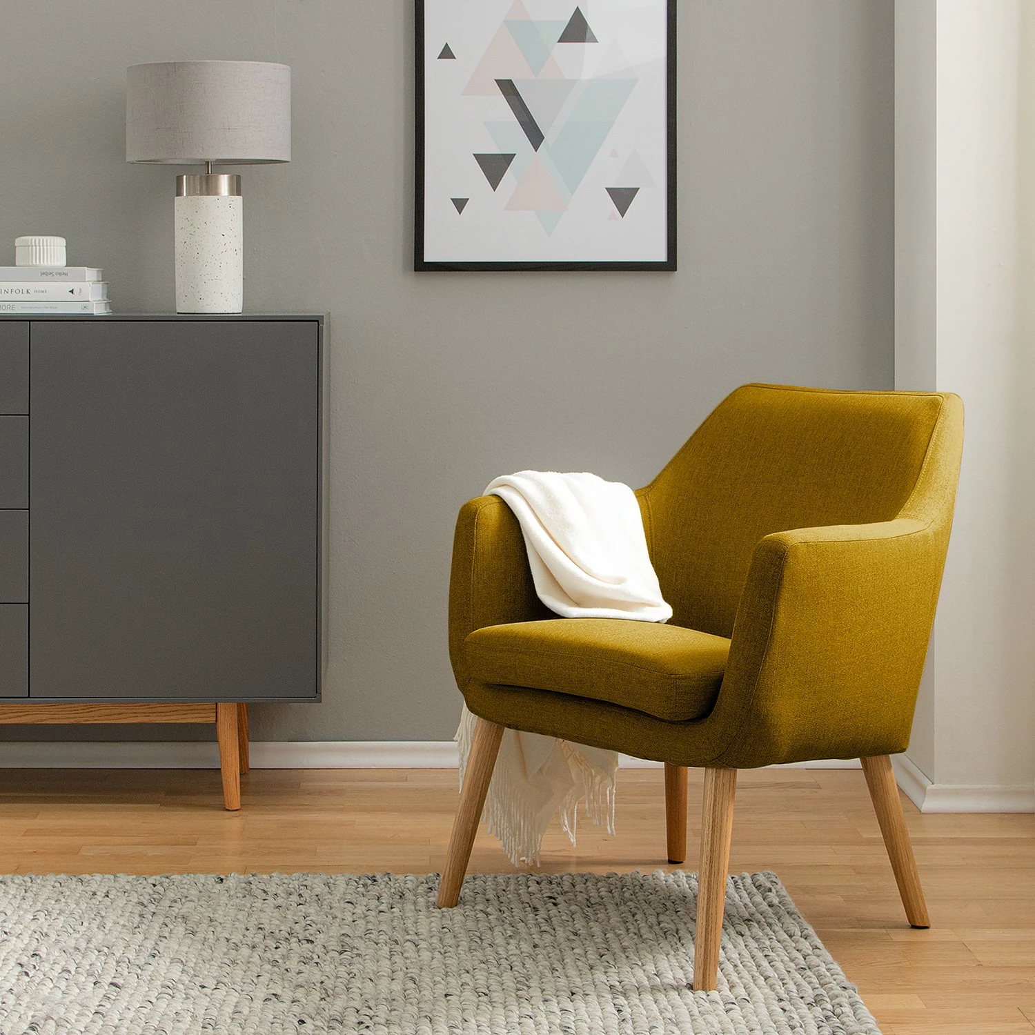 Mørteens Sessel Nicholas - Webstoff - Currygelb 2 Mørteens Sessel Nicholas - Webstoff - Currygelb – Bild 2