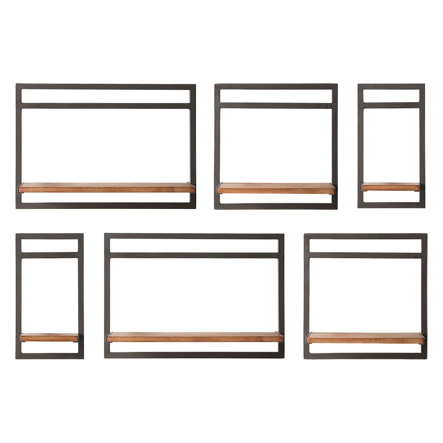 Ars manufacti Wandregal-Set Manchester IV (6-teilig) - Akazie massiv / Metall - Akazie / Anthrazit 3 Ars manufacti Wandregal-Set Manchester IV (6-teilig) - Akazie massiv / Metall - Akazie / Anthrazit – Bild 3