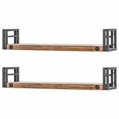 Ars manufacti Wandboard Manchester (2er-Set) - Akazie massiv / Metall - Akazie / Anthrazit - Breite: 110 cm