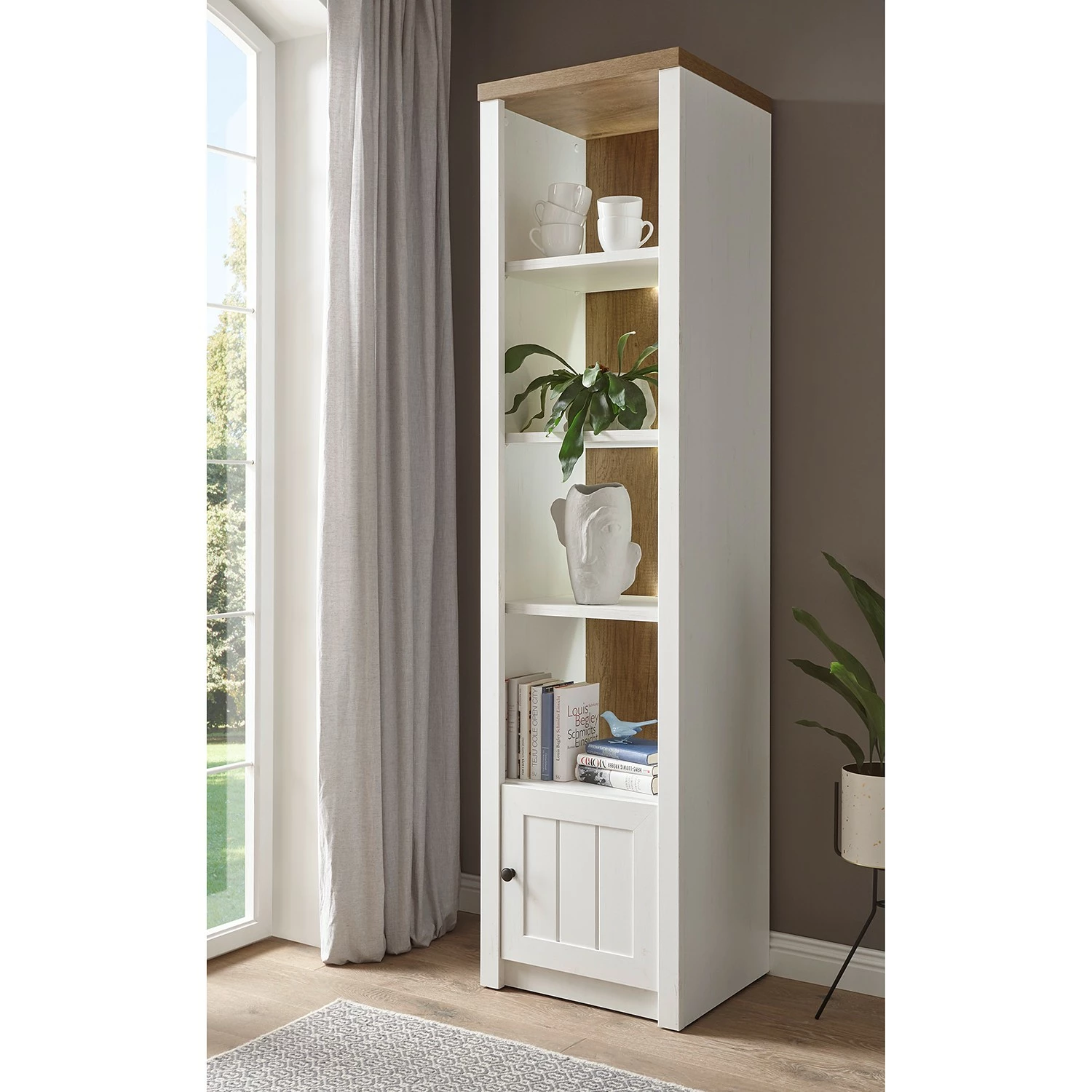 Norrwood Regal Proville IV - Eiche Weiß Dekor / Eiche Dekor 2 Norrwood Regal Proville IV - Eiche Weiß Dekor / Eiche Dekor – Bild 2