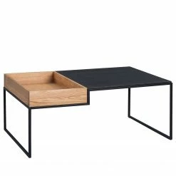 Loftscape Couchtisch Cornell - Eiche massiv / Metall - Eiche / Schwarz