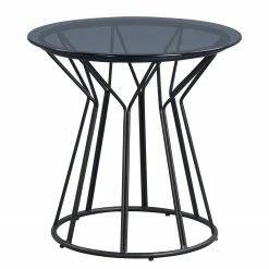 Loftscape Beistelltisch Brickell - Glas / Metall - Grau / Schwarz