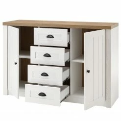 Norrwood Wohnwand Proville IV (4-teilig) - Eiche Weiß Dekor / Eiche Dekor -Wohnzimmermöbel boutique en ligne 1000214306 200527 07010800129 DETAILS P000000001000214306