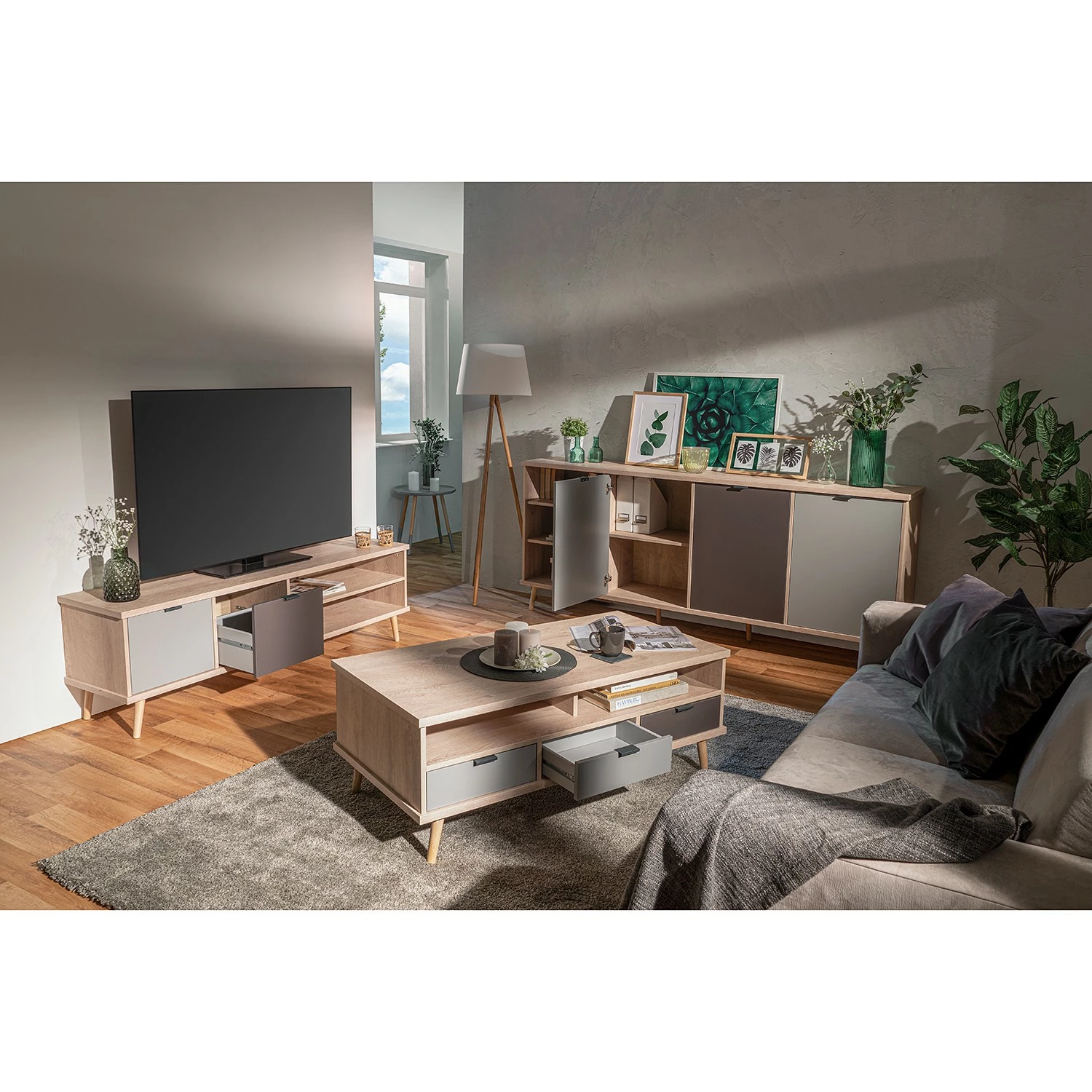 Mørteens Couchtisch Elysian - Grau / Eiche Dekor 4 Mørteens Couchtisch Elysian - Grau / Eiche Dekor – Bild 4