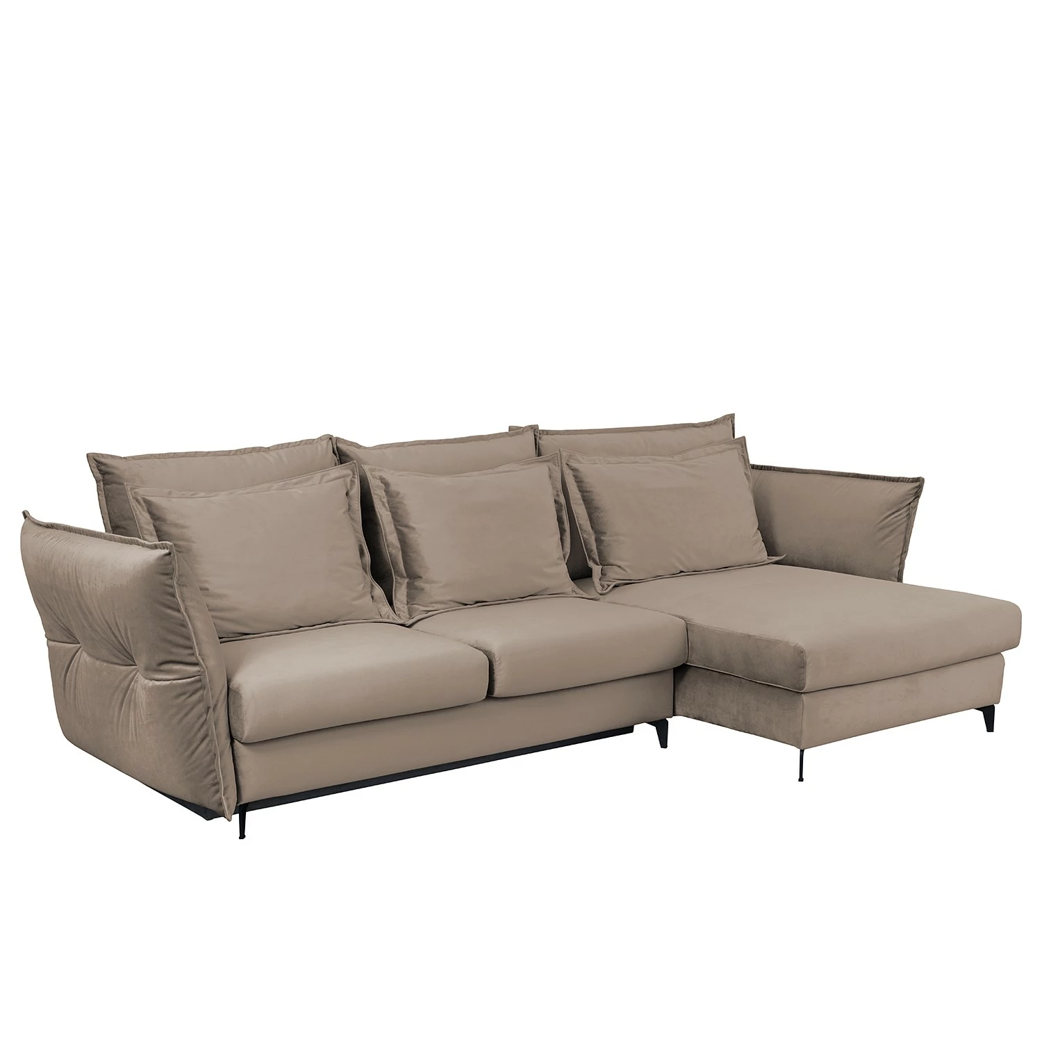 Fredriks Ecksofa Carrboro - Samt - Cappuccino - Longchair davorstehend rechts 1 Fredriks Ecksofa Carrboro - Samt - Cappuccino - Longchair davorstehend rechts