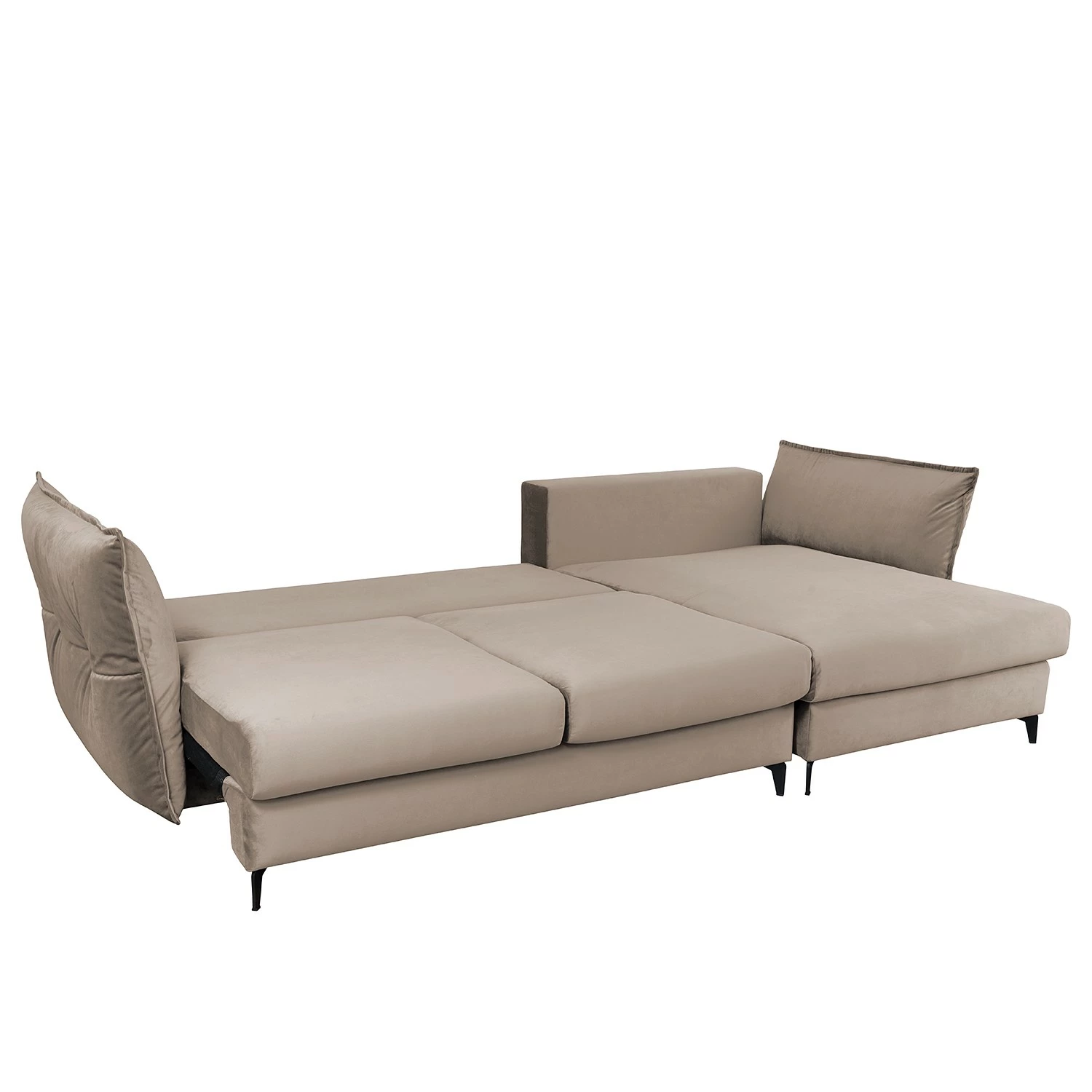 Fredriks Ecksofa Carrboro - Samt - Cappuccino - Longchair davorstehend rechts 4 Fredriks Ecksofa Carrboro - Samt - Cappuccino - Longchair davorstehend rechts – Bild 4