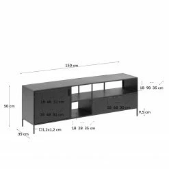 Red Living TV-Lowboard Exford - Metall - Schwarz -Wohnzimmermöbel boutique en ligne 1000215300 200612 09122700036 SKETCH DETAILS P000000001000215300 sketch