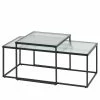Red Living Couchtisch Haydon (2er-Set) - Glas / Metall - Schwarz