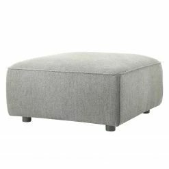 Fredriks Polsterhocker Berlou I - Webstoff - Grau