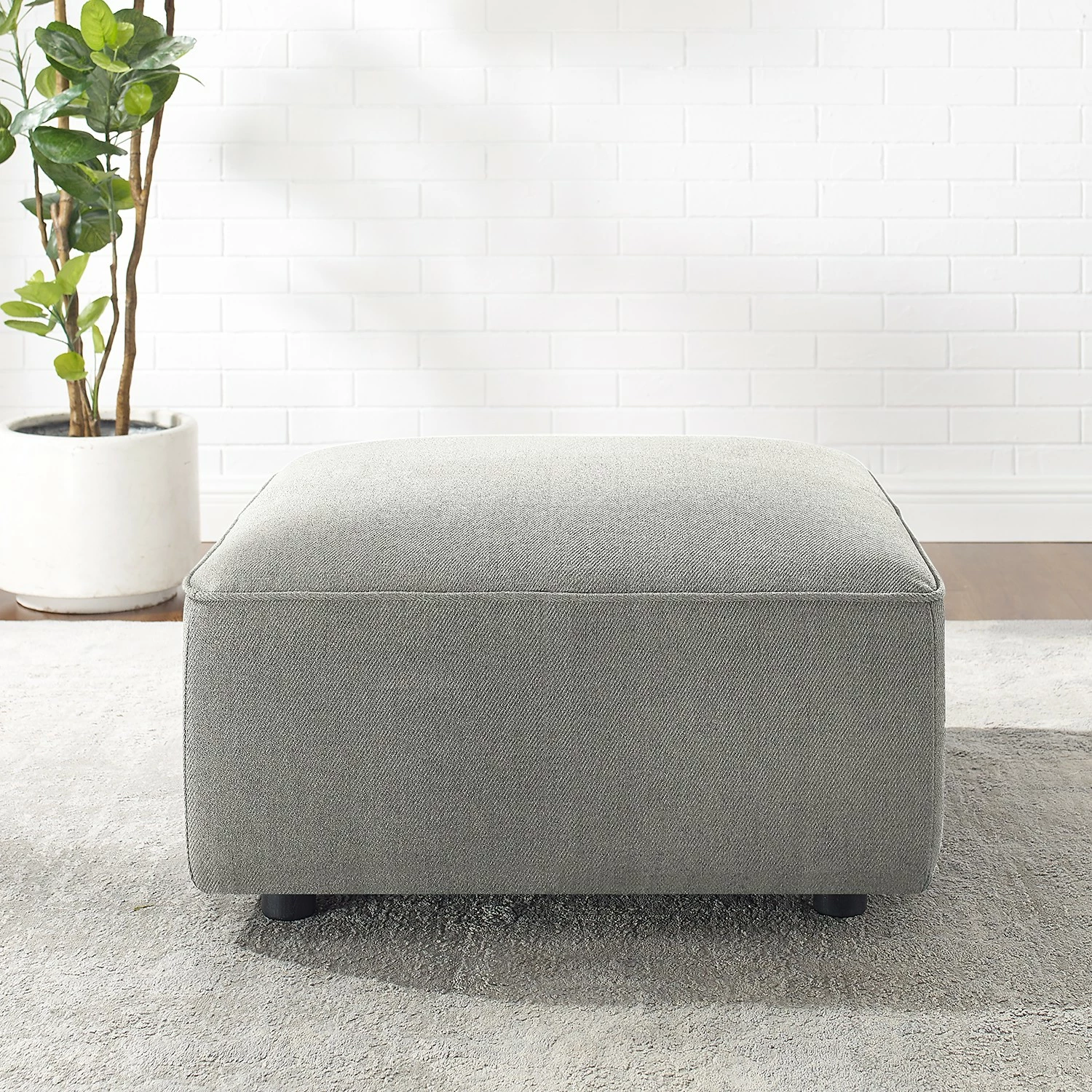 Fredriks Polsterhocker Berlou I - Webstoff - Grau 3 Fredriks Polsterhocker Berlou I - Webstoff - Grau – Bild 3