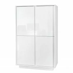 LC Spa Highboard Ice - Hochglanz Weiß