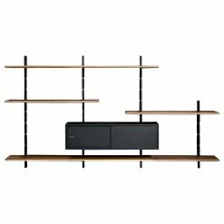 Studio Copenhagen Wandregal Lautaro XII - Eiche teilmassiv - Eiche Schwarz / Walnuss