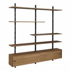 Studio Copenhagen Wandregal Lautaro X - Eiche massiv / Walnuss teilmassiv - Eiche Schwarz / Walnuss