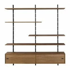 Studio Copenhagen Wandregal Lautaro X - Eiche massiv / Walnuss teilmassiv - Eiche Schwarz / Walnuss -Wohnzimmermöbel boutique en ligne 1000216666 200820 06182200236 DETAILS P000000001000216666