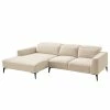 Studio Copenhagen Ecksofa Berrie I - Webstoff Saia: Beige - Breite: 266 cm - Longchair davorstehend links