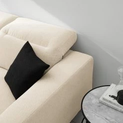 Studio Copenhagen Ecksofa Berrie I - Webstoff Saia: Beige - Breite: 266 cm - Longchair davorstehend links -Wohnzimmermöbel boutique en ligne 1000217457 210222 09072000219 DETAILS P000000001000217457