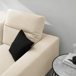 Studio Copenhagen Ecksofa Berrie I - Webstoff Saia: Beige - Breite: 266 cm - Longchair davorstehend links -Wohnzimmermöbel boutique en ligne 1000217457 210222 09072000220 DETAILS P000000001000217457