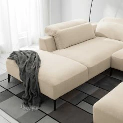 Studio Copenhagen Ecksofa Berrie II - Webstoff Saia: Beige - Breite: 263 cm - Ottomane davorstehend links -Wohnzimmermöbel boutique en ligne 1000217561 210222 09073400584 DETAILS P000000001000217561