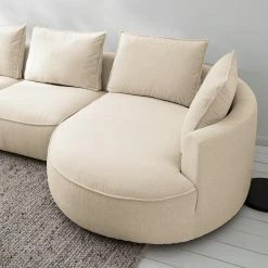 Studio Copenhagen Ecksofa Buckley I - Webstoff Saia: Beige - Longchair davorstehend rechts -Wohnzimmermöbel boutique en ligne 1000217922 210215 12150700322 DETAILS P000000001000217922