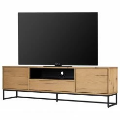 Studio Copenhagen TV-Lowboard Flox I - Echtholzfurnier / Metall - Eiche / Schwarz