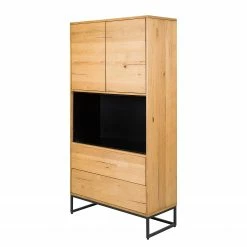 Studio Copenhagen Highboard Flox - Echtholzfurnier / Metall - Eiche / Schwarz