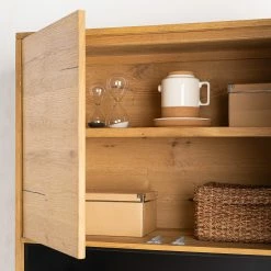 Studio Copenhagen Highboard Flox - Echtholzfurnier / Metall - Eiche / Schwarz -Wohnzimmermöbel boutique en ligne 1000218128 211020 14273900050 DETAILS P000000001000218128