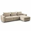 Studio Copenhagen Ecksofa Buckley II - Samt Shyla: Beige - Longchair davorstehend rechts