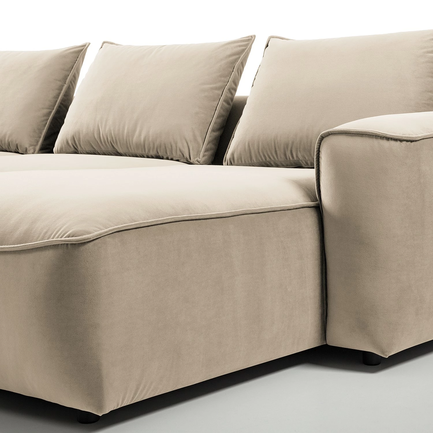 Studio Copenhagen Ecksofa Buckley II - Samt Shyla: Beige - Longchair davorstehend rechts 14 Studio Copenhagen Ecksofa Buckley II - Samt Shyla: Beige - Longchair davorstehend rechts – Bild 14