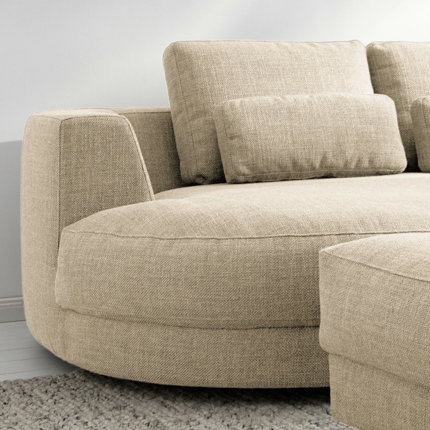 Studio Copenhagen Ecksofa Willows I - Webstoff Amila: Beige - Ottomane davorstehend links 16 Studio Copenhagen Ecksofa Willows I - Webstoff Amila: Beige - Ottomane davorstehend links – Bild 16