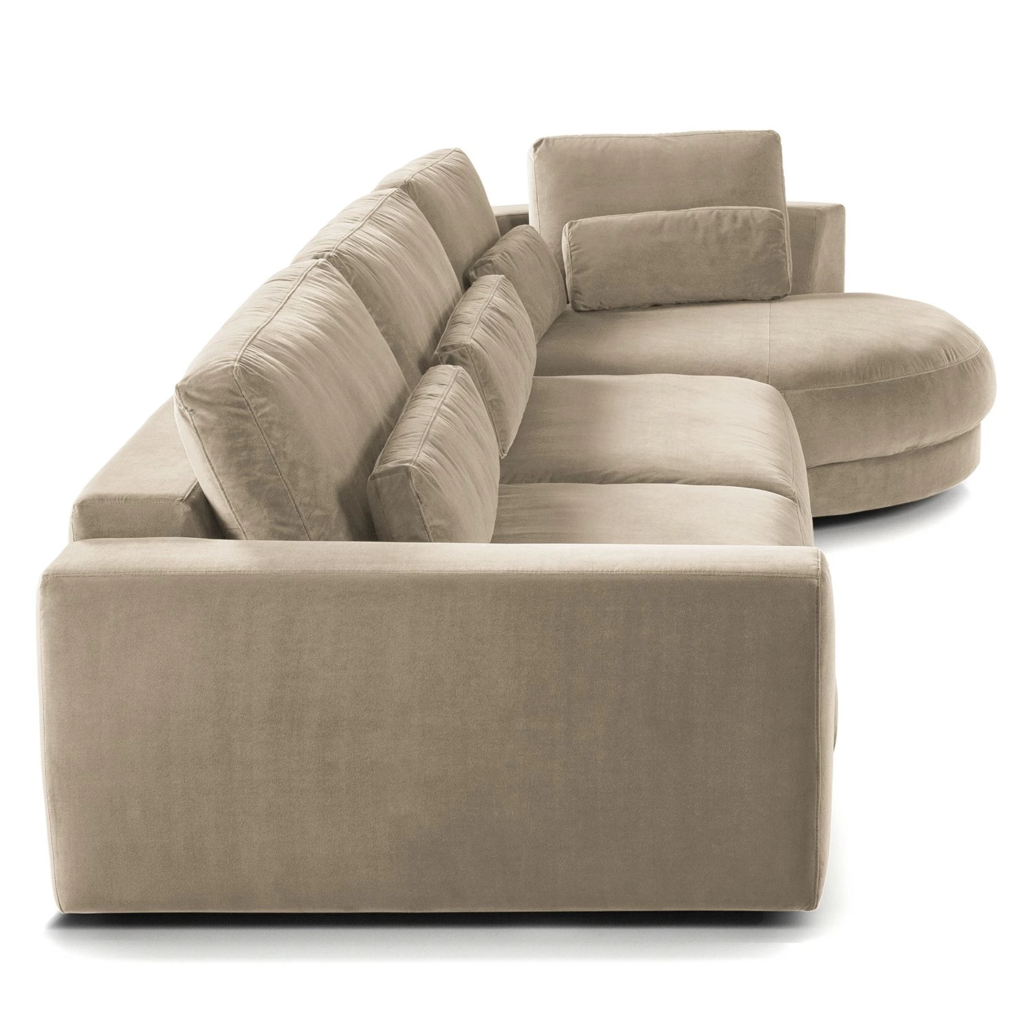Studio Copenhagen Ecksofa Willows II - Samt Shyla: Beige - Ottomane davorstehend rechts 5 Studio Copenhagen Ecksofa Willows II - Samt Shyla: Beige - Ottomane davorstehend rechts – Bild 5