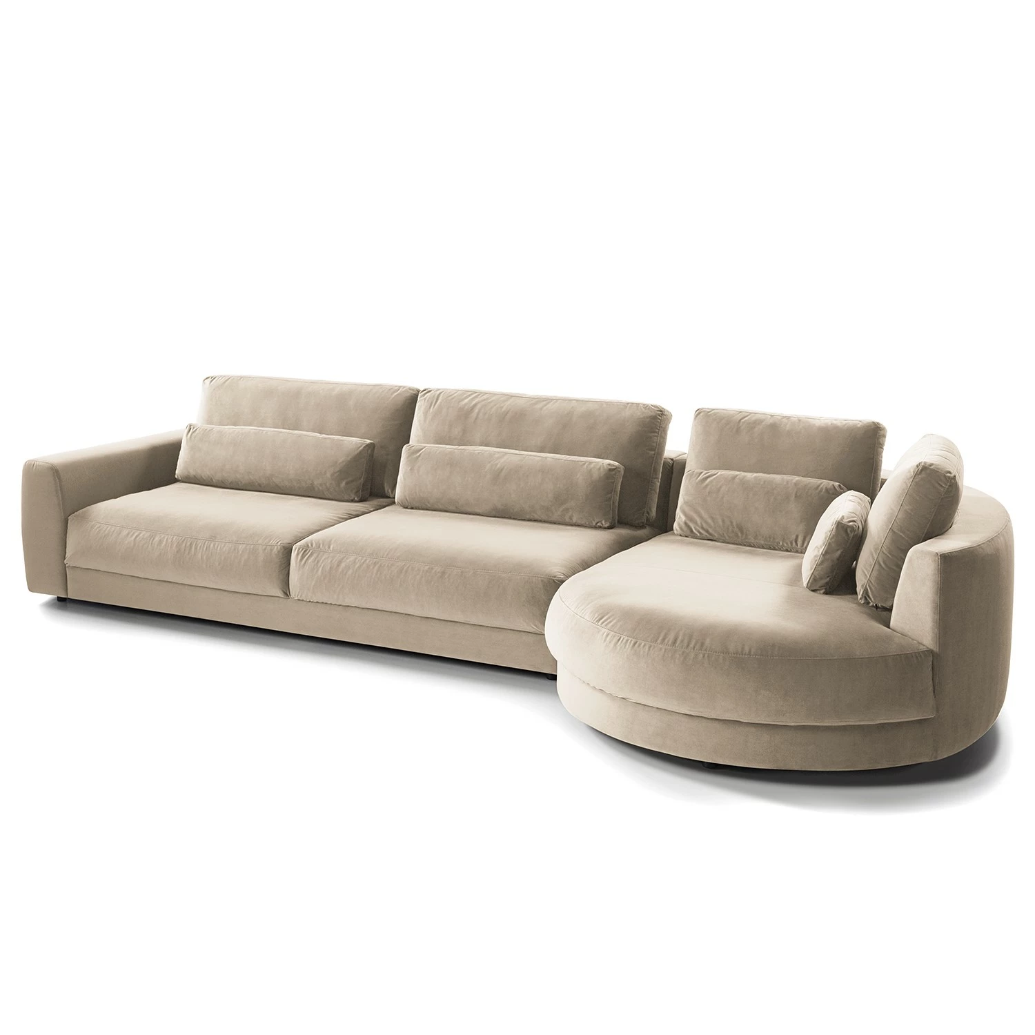 Studio Copenhagen Ecksofa Willows II - Samt Shyla: Beige - Ottomane davorstehend rechts 8 Studio Copenhagen Ecksofa Willows II - Samt Shyla: Beige - Ottomane davorstehend rechts – Bild 8