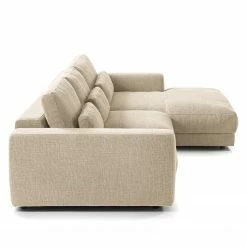 Studio Copenhagen Ecksofa Willows III - Webstoff Amila: Beige - Longchair davorstehend rechts -Wohnzimmermöbel boutique en ligne 1000218220 201215 18330300277 DETAILS P000000001000218220