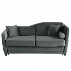 Jack & Alice Schlafsofa Teresina - Samt - Grau - Breite: 192 cm - Ausrichtung rechts -Wohnzimmermöbel boutique en ligne 1000218280 211006 06151900140 DETAILS P000000001000218280