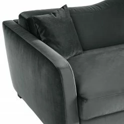 Jack & Alice Schlafsofa Teresina - Samt - Grau - Breite: 192 cm - Ausrichtung rechts -Wohnzimmermöbel boutique en ligne 1000218280 211006 06151900195 DETAILS P000000001000218280